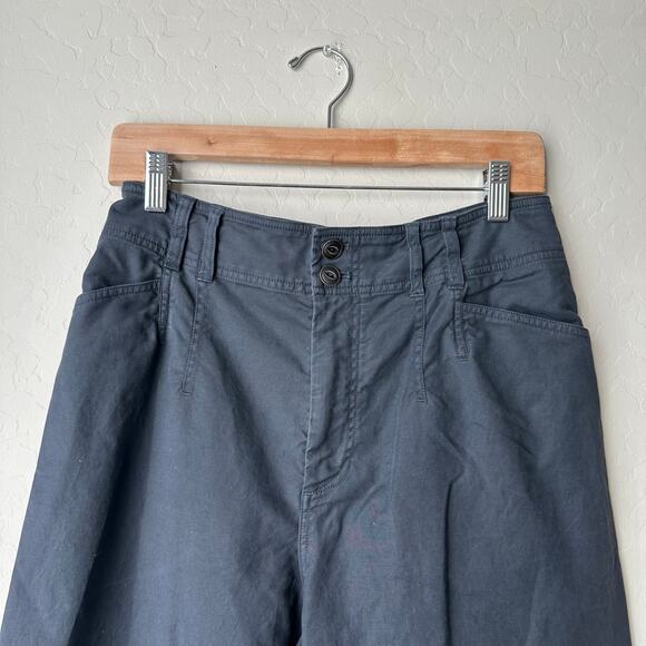 Anthropologie Fatima Wide Leg Pants Dip Dyed Navy Ivory Tie Dye Trousers Size 30 - Picture 3 of 8